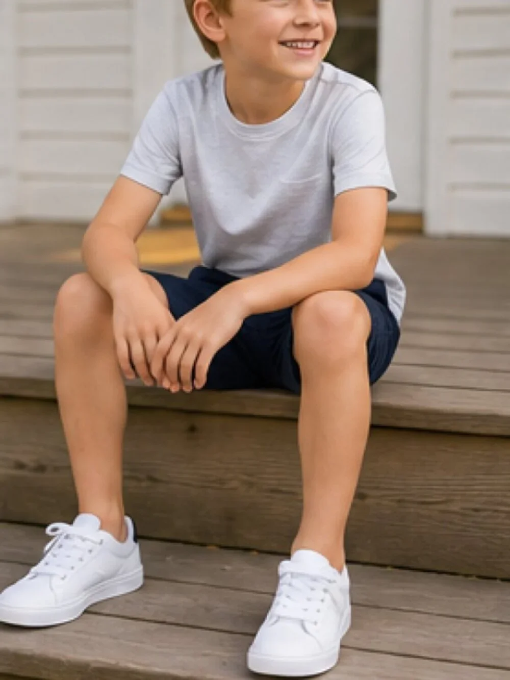 OshKosh - Boys Navy Blue Stretch Cargo Shorts Size 8 Drawstring Waist [NWT]